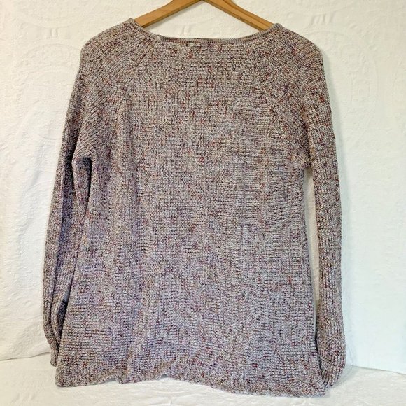 ANA Sweater Womens Large NWT Purple Gray Pullover Spicy Space Dye Chunky - Picture 6 of 8